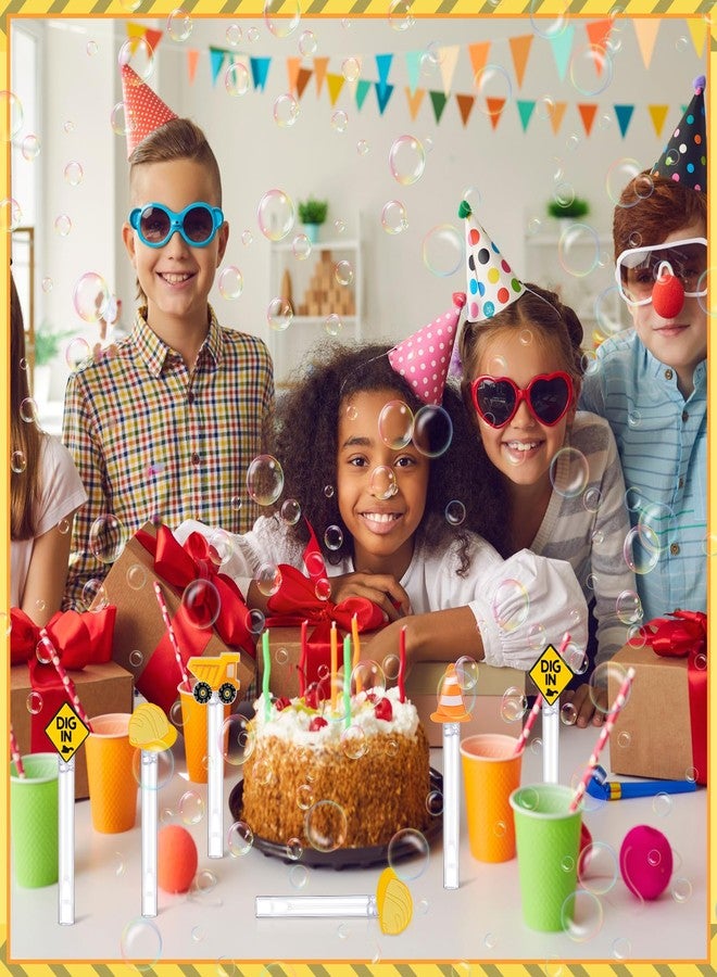 Silipull 48 Pcs 4.2'' Mini Bubble Wands Bubbles Party Favors Birthday Party Supplies Favor Decorations for Gift Back to School Goodie Bag, Contains Liquid(Construction) - Image 4